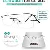imageEyekepper Titanium Rimless Reading Glasses Readers Men SilverLens Width 51mmblack