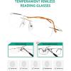 imageEyekepper Titanium Rimless Reading Glasses Readers Men SilverLens Width 51mmgold