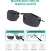 imageEyekepper Titanium Rimless Reading Glasses Readers Men SilverLens Width 55mmgrey Lens