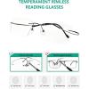 imageEyekepper Titanium Rimless Reading Glasses Readers Men SilverLens Width 55mmgunmetal