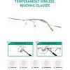 imageEyekepper Titanium Rimless Reading Glasses Readers Men SilverLens Width 55mmsilver