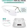 imageEyekepper Titanium Rimless Reading Glasses Readers Men SilverLens Width 55mmsilver