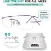 imageEyekepper Titanium Rimless Reading Glasses Readers Men Women Gunmetal 15Lens Width 51mmpurple