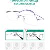 imageEyekepper Titanium Rimless Reading Glasses Readers Men Women Gunmetal 15Lens Width 51mmpurple