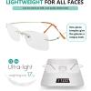 imageEyekepper Titanium Rimless Reading Glasses Readers Men Women Gunmetal 15Lens Width 55mmgold