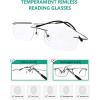 imageEyekepper Titanium Rimless Reading Glasses Readers Men Women Gunmetal 225Lens Width 51mmgunmetal
