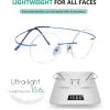imageEyekepper Titanium Rimless Round Reading Glasses Circle Readers For MenBlue