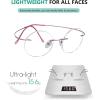 imageEyekepper Titanium Rimless Round Reading Glasses Circle Readers For MenPink