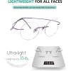 imageEyekepper Titanium Rimless Round Reading Glasses Circle Readers For MenPurple