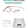 imageEyekepper Titanium Rimless Round Reading Glasses Circle Readers For MenRed