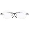 imageEyekepper Titanium Rimless Round Reading Glasses Circle Readers Silver 43Black