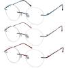 imageEyekepper Frameless Reading Glasses Women  Round Rimless Readers Men Red 2503 Pack MixblueRedPurple