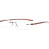 imageEyekepper Reader Small Lens Rimless Reading Glasses Men WomenBrown Arm