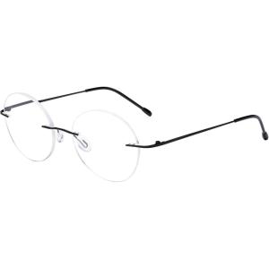 imageEyekepper Frameless Reading Glasses Women  Round Rimless Readers Men Red 250Black