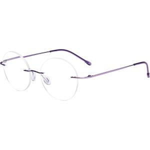 imageEyekepper Frameless Reading Glasses Women  Round Rimless Readers Men Red 250Purple