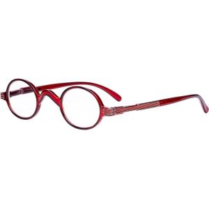 imageEyekepper Oval Round Reading Glasses Women Men Small Vintage Reader Eyeglasses Mini with Spring HingesRed