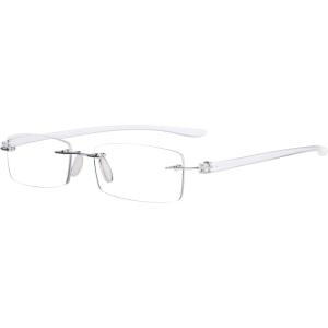 imageEyekepper Reader Small Lens Rimless Reading Glasses Men WomenTransparent Arm