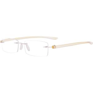 imageEyekepper Reader Small Lens Rimless Reading Glasses Men WomenYellow Arm