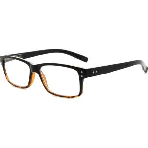 imageEyekepper Spring Hinges Vintage Reading Glasses Men with Case Grey Lens Sunshine ReadersBlackYellow