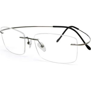 imageEyekepper Titanium Rimless Reading Glasses Readers Men GunmetalLens Width 51mmgunmetal