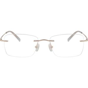 imageEyekepper Titanium Rimless Reading Glasses Readers Men Women Gunmetal 225Goldlens Width 53mm