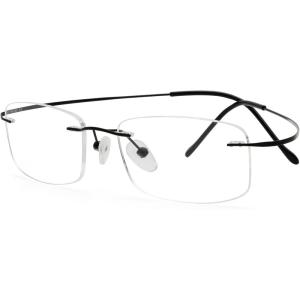 imageEyekepper Titanium Rimless Reading Glasses Readers Men Women Gunmetal 225Lens Width 51mmblack