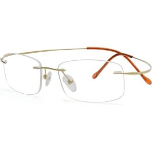 imageEyekepper Titanium Rimless Reading Glasses Readers Men Women Gunmetal 225Lens Width 51mmgold