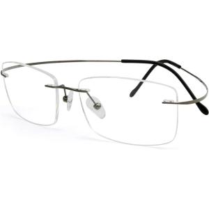 imageEyekepper Titanium Rimless Reading Glasses Readers Men Women Gunmetal 225Lens Width 51mmgunmetal