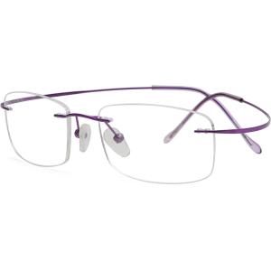 imageEyekepper Titanium Rimless Reading Glasses Readers Men Women Gunmetal 225Lens Width 51mmpurple