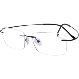 imageEyekepper Titanium Rimless Reading Glasses Readers Men Women Gunmetal 225Lens Width 55mmblack