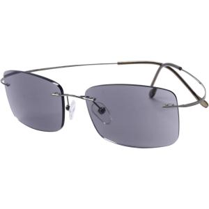imageEyekepper Titanium Rimless Reading Glasses Readers Men Women Gunmetal 225Lens Width 55mmgrey Lens