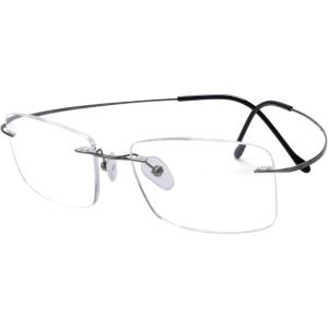 imageEyekepper Titanium Rimless Reading Glasses Readers Men Women Gunmetal 225Lens Width 55mmgunmetal