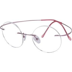 imageEyekepper Titanium Rimless Round Reading Glasses Circle Readers For MenPink