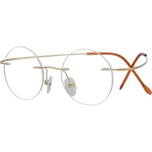 imageEyekepper Titanium Rimless Round Reading Glasses Circle Readers Silver 43Gold