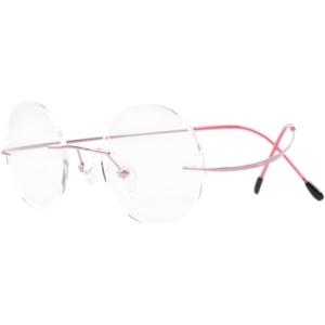 imageEyekepper Titanium Rimless Round Reading Glasses Circle Readers Silver 43Pink