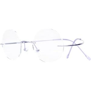imageEyekepper Titanium Rimless Round Reading Glasses Circle Readers Silver 43Purple