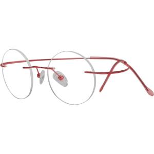 imageEyekepper Titanium Rimless Round Reading Glasses Circle Readers Silver 43Red