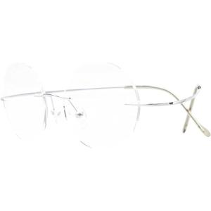 imageEyekepper Titanium Rimless Round Reading Glasses Circle Readers Silver 43Silver