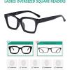 imageEyekepper Ladies Reading Glasses  Oversized Square Design Readers for Women RedBlack