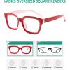 imageEyekepper Ladies Reading Glasses  Oversized Square Design Readers for Women RedRed
