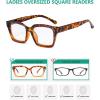 imageEyekepper Ladies Reading Glasses  Oversized Square Design Readers for Women RedTortoise