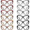 imageEyekepper 4 Pack Round Reading Glasses for Women Retro Readers Eyeglasses 20012 Pack Mix  R2011