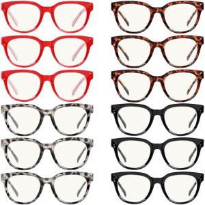 imageEyekepper 4Pack Progressive Multifocus Reading Glasses Blue Light Blocking Stylish Women No Line Multifocal Readers12 Pack Mix  M9110
