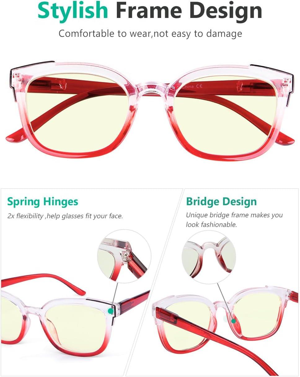 imageEyekepper 4pack Reading Glasses Blue Light Blocking Two Tone Women Readers 15Blue Light Blocking Reading Glasses