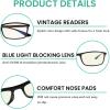 imageEyekepper 4 Pack Blue Light Filter Glasses Retro Small Lens Computer Reading Glasses10 Pack Black Frame  Cg113