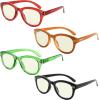 imageEyekepper 4pack Reading Glasses Blue Light Blocking Women Oversized Round Computer Readers 15012 Pack Mix  Uv2107