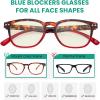 imageEyekepper 4pack Reading Glasses Blue Light Blocking Women Oversized Round Computer Readers 15012 Pack Mix  Uvr079d