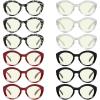 imageEyekepper 4pack Reading Glasses Blue Light Blocking Women Oversized Round Computer Readers 15012 Pack Mix  Uv2004
