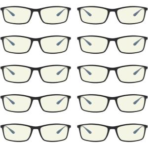 imageEyekepper 4 Pack Blue Light Filter Glasses Retro Small Lens Computer Reading Glasses10 Pack Black Frame  Cg113