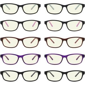 imageEyekepper 4 Pack Blue Light Filter Glasses Retro Small Lens Computer Reading Glasses10 Pack Mix Color  Cga0062